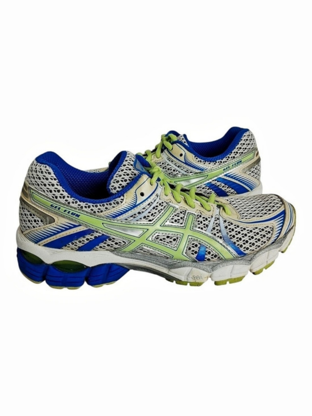 Asics Gel Flux T3D9N Women's Size 8 Blue/Neon Yellow Athletic Running Sneakers